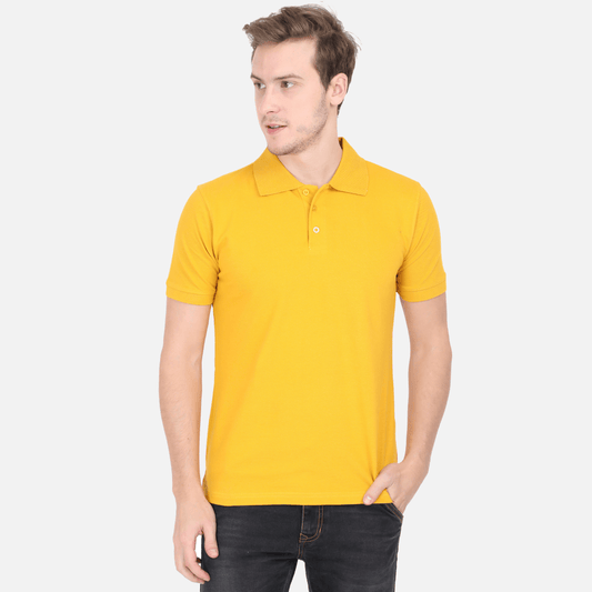 Solid Polo Men Mustard Yellow