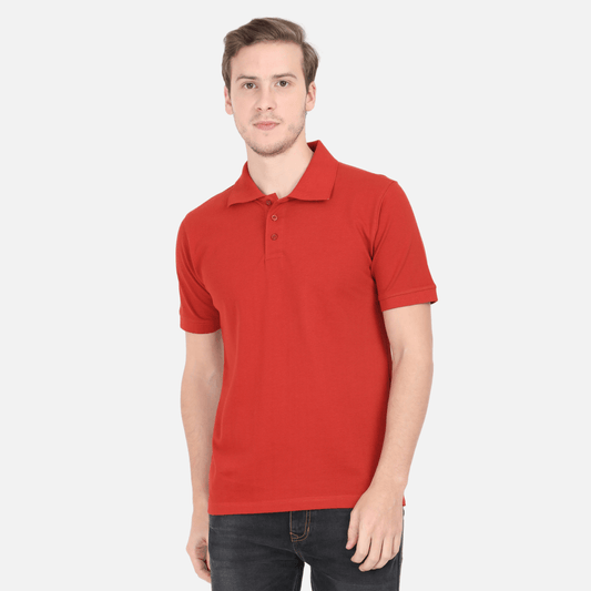 Solid Polo Men Red
